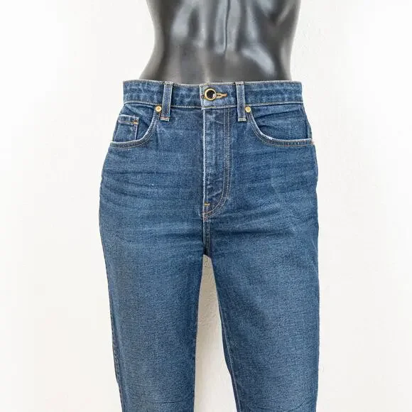 Khaite Benny Cropped Flare Raw Denim Jeans size 26